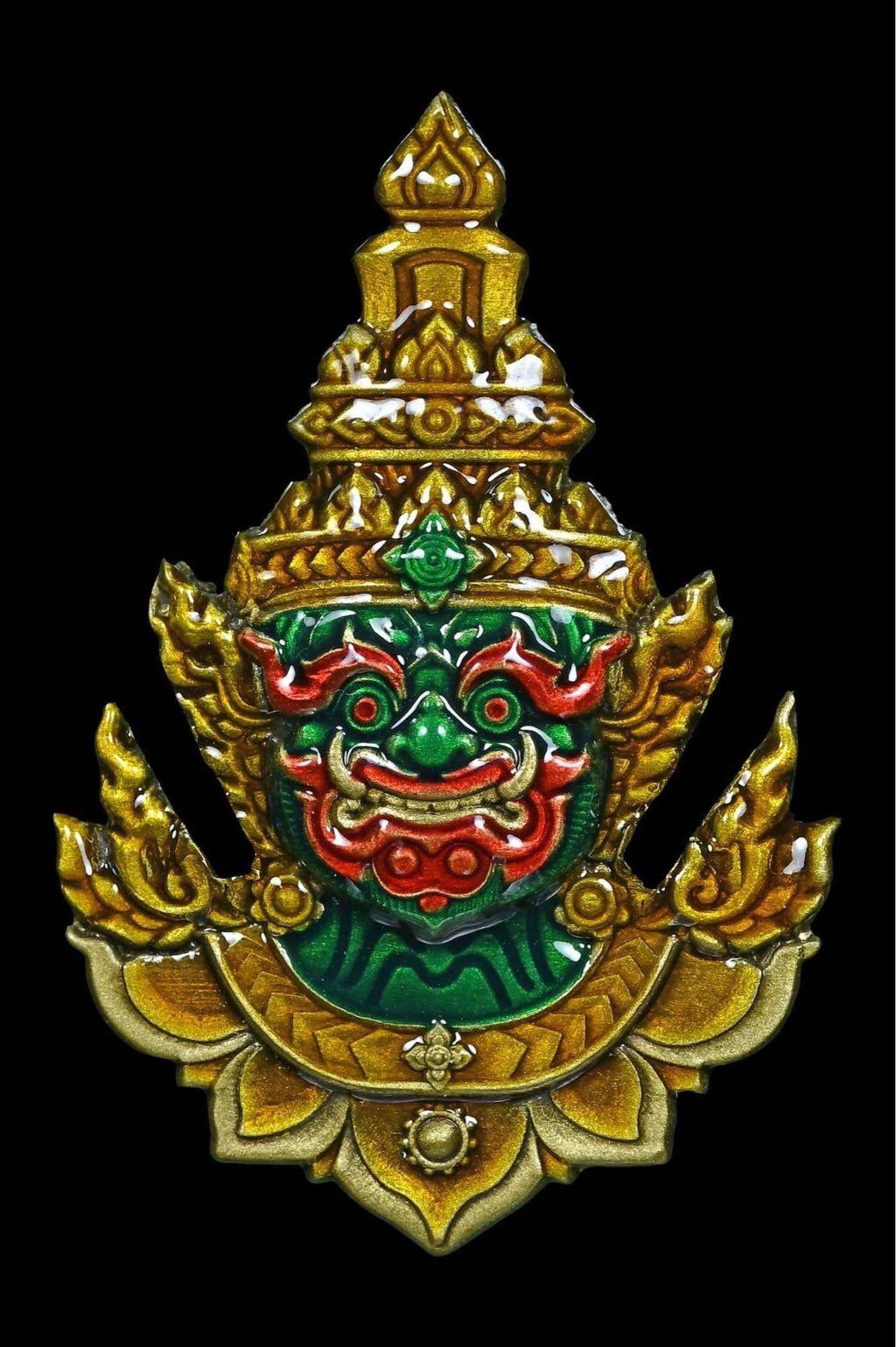 Thai Tao Wessuwan amulet with intricate design and vibrant colors for protection and good fortune