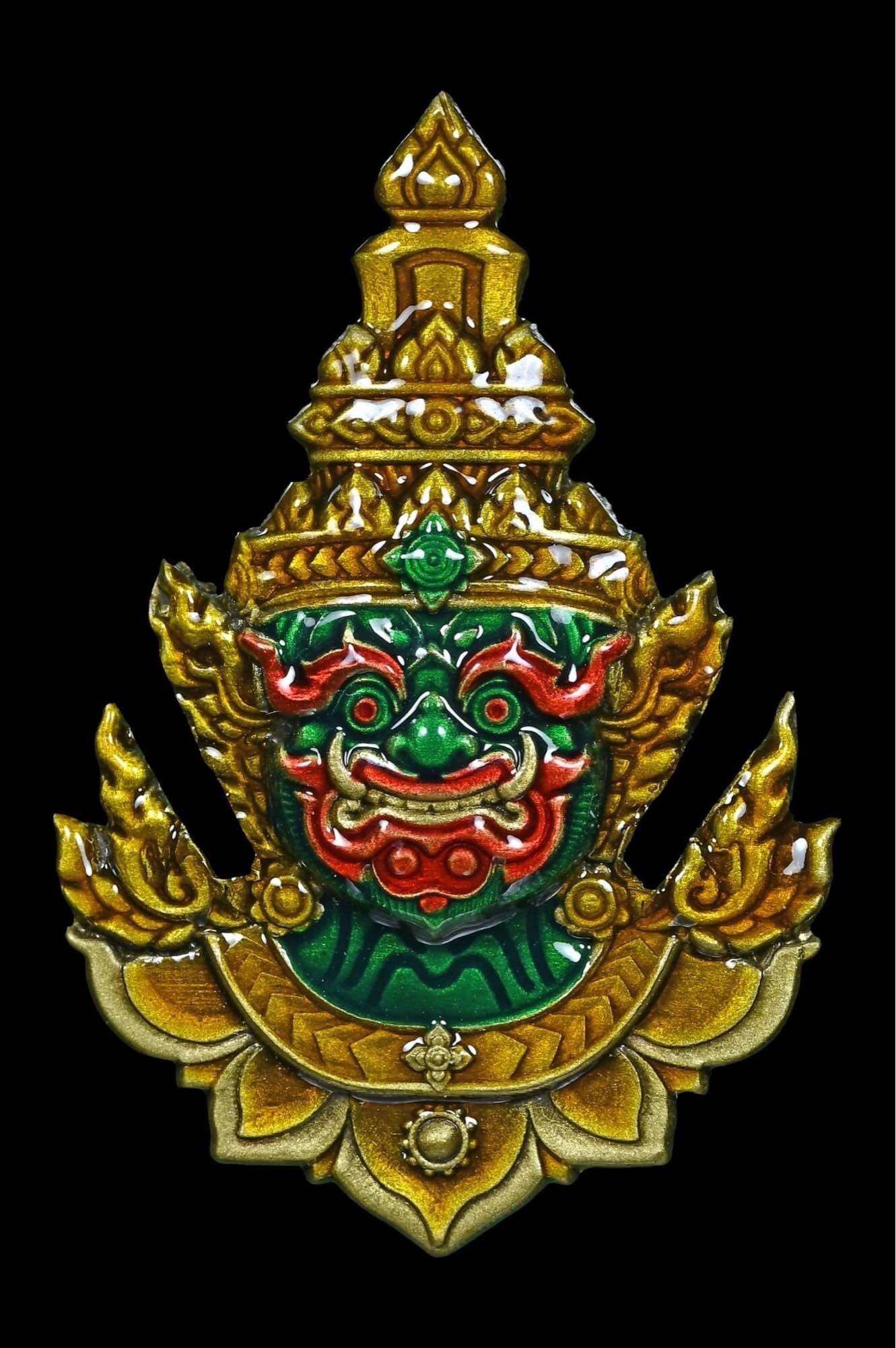 Thai Tao Wessuwan amulet with intricate design and vibrant colors for protection and good fortune