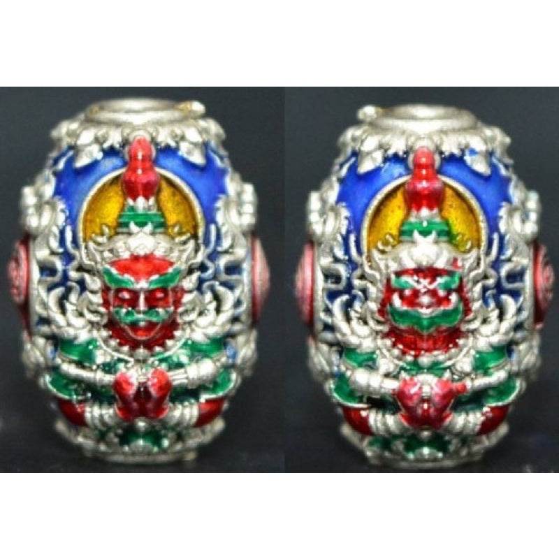 Thao Wessuwan Amulet for Wealth and Protection - Enhance Prosperity and Safety เนื้อซาตินลงยา