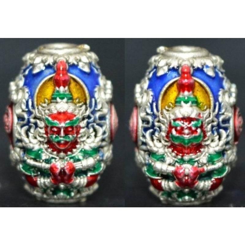 Thao Wessuwan Amulet for Wealth and Protection - Enhance Prosperity and Safety เนื้อซาตินลงยา