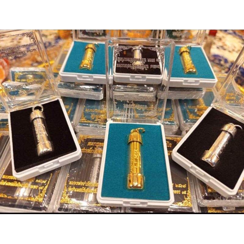 Takhroot Tanjai Mahalap - Naga Iron Wealth Attraction Amulet by Luang Por Jaruat One-Sake.com Silver Gold Silver-Gold-