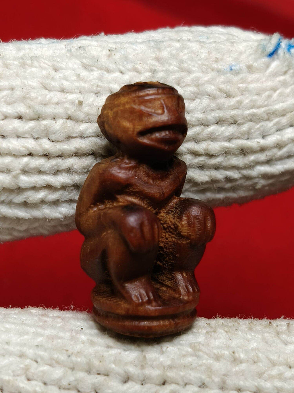 Hand-Carved Hanuman Amulet with Bang Phai Mineral Infusion