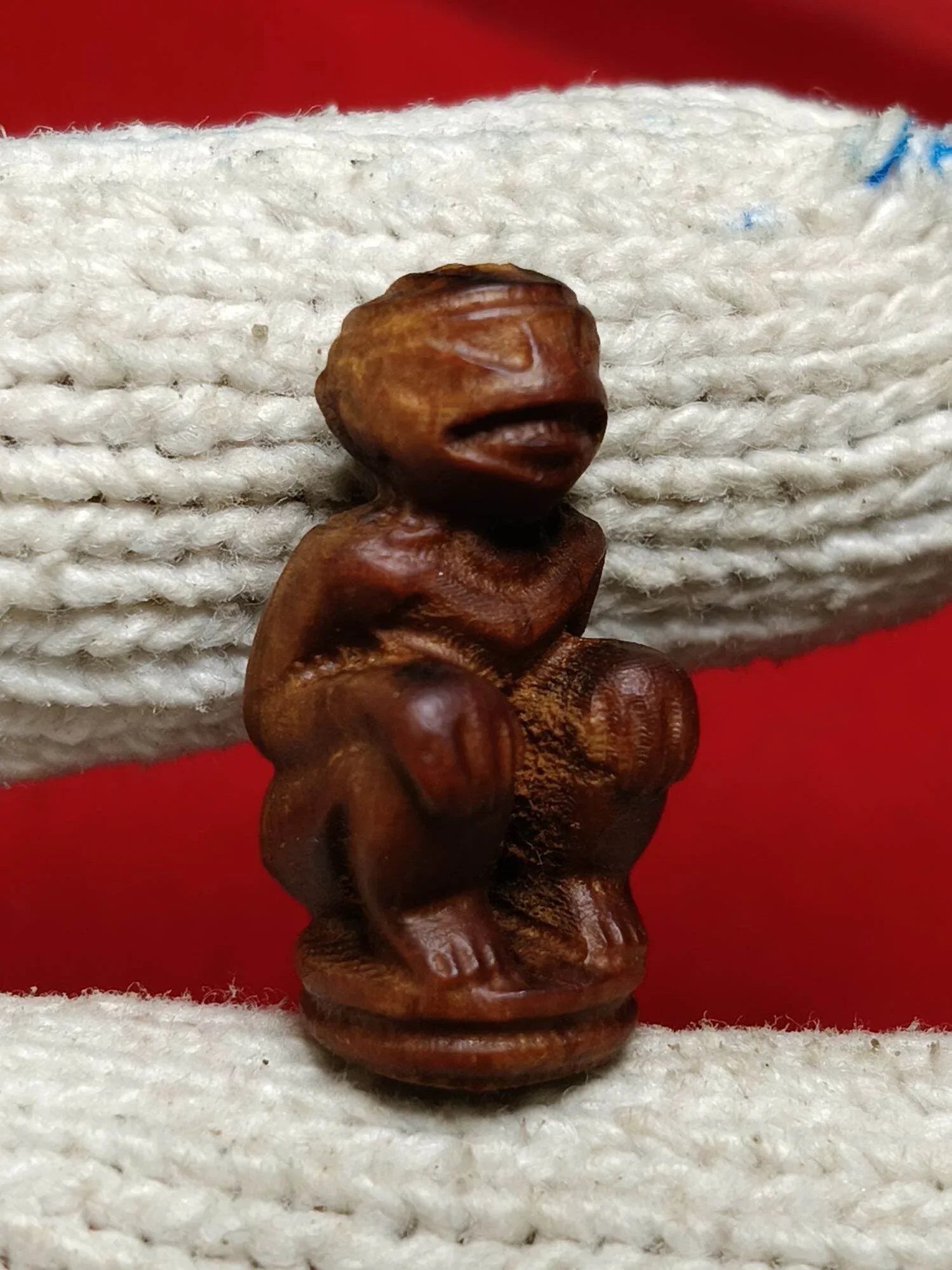 Hand-Carved Hanuman Amulet with Bang Phai Mineral Infusion