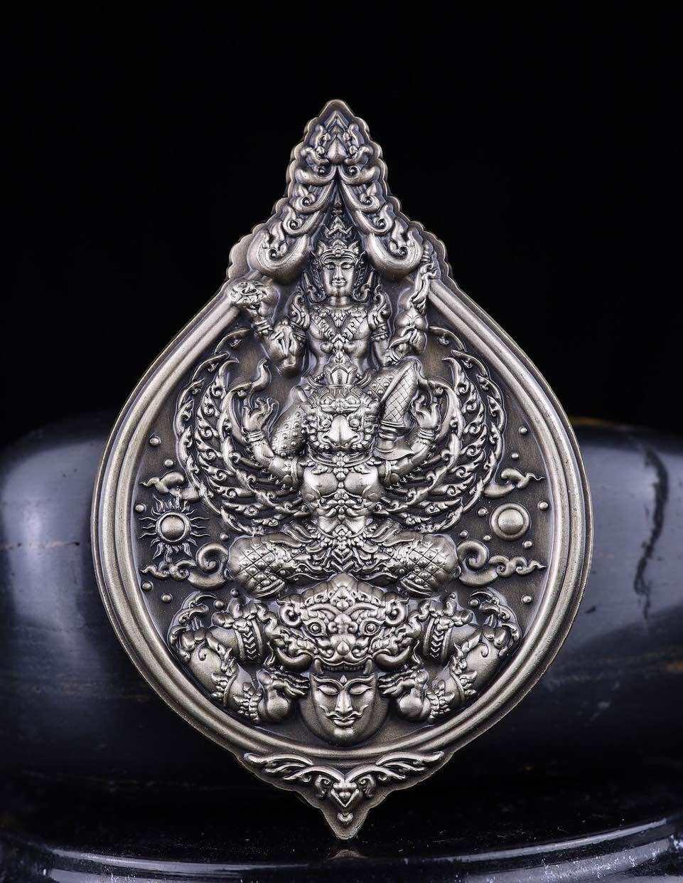 Narai on Garuda Medallion - Limited Edition Temple-Blessed Thai Amulet by Luang Pu Prayoon, Wat Nong Pa Mak