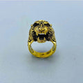 Tiger King Ring Amulet for Strength, Wealth, and Confidence เนื้อทองทิพย์ลงยาดำ