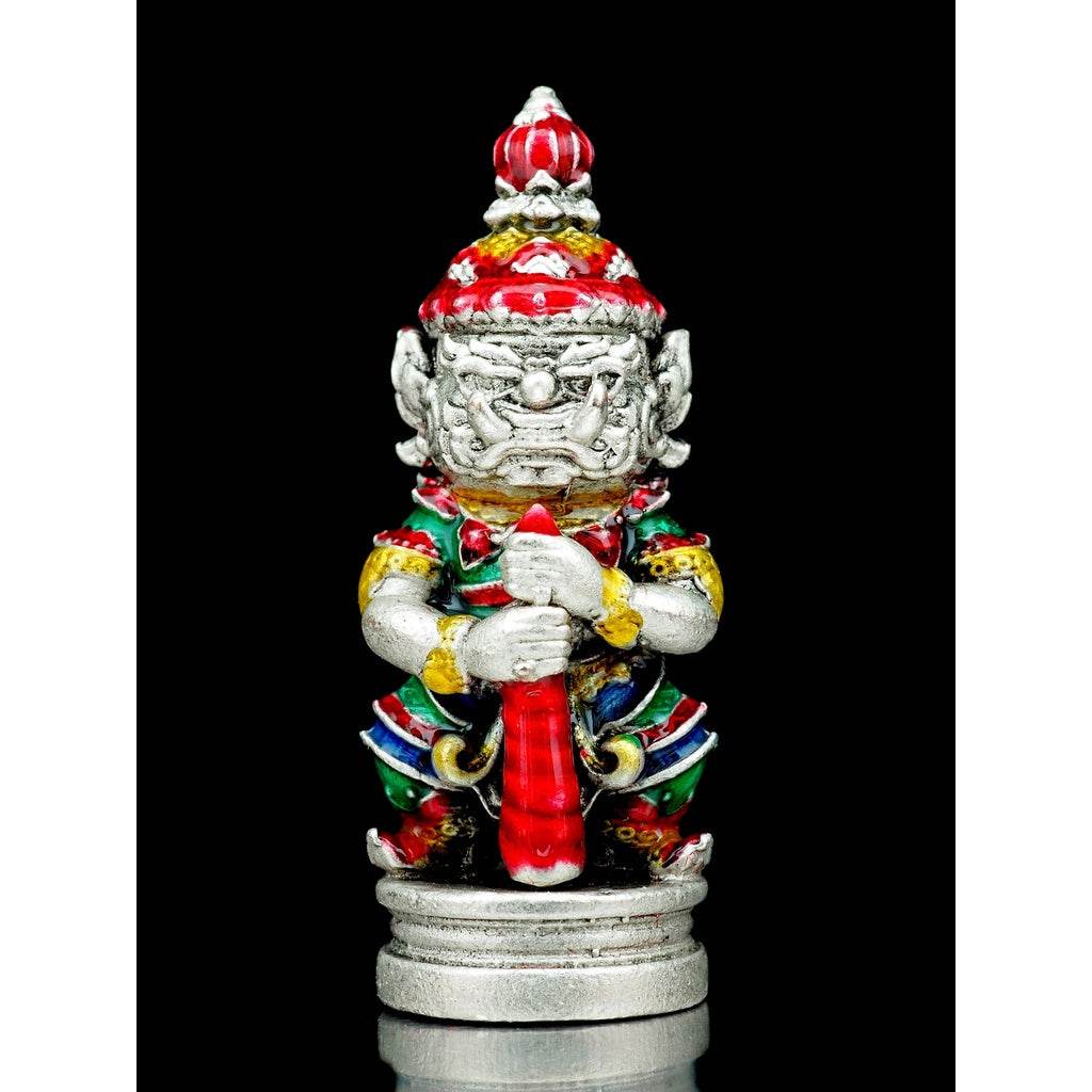 Thao Wessuwan Thai Amulet for Wealth and Prosperity - Blessed Protection บรอนซ์รมซาตินลงยาสี