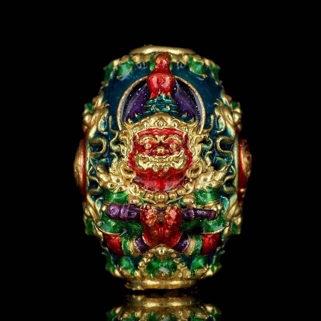 Thao Wessuwan Amulet for Wealth Protection and Good Fortune Charm บรอนซ์ไหล่ทองกายแดง