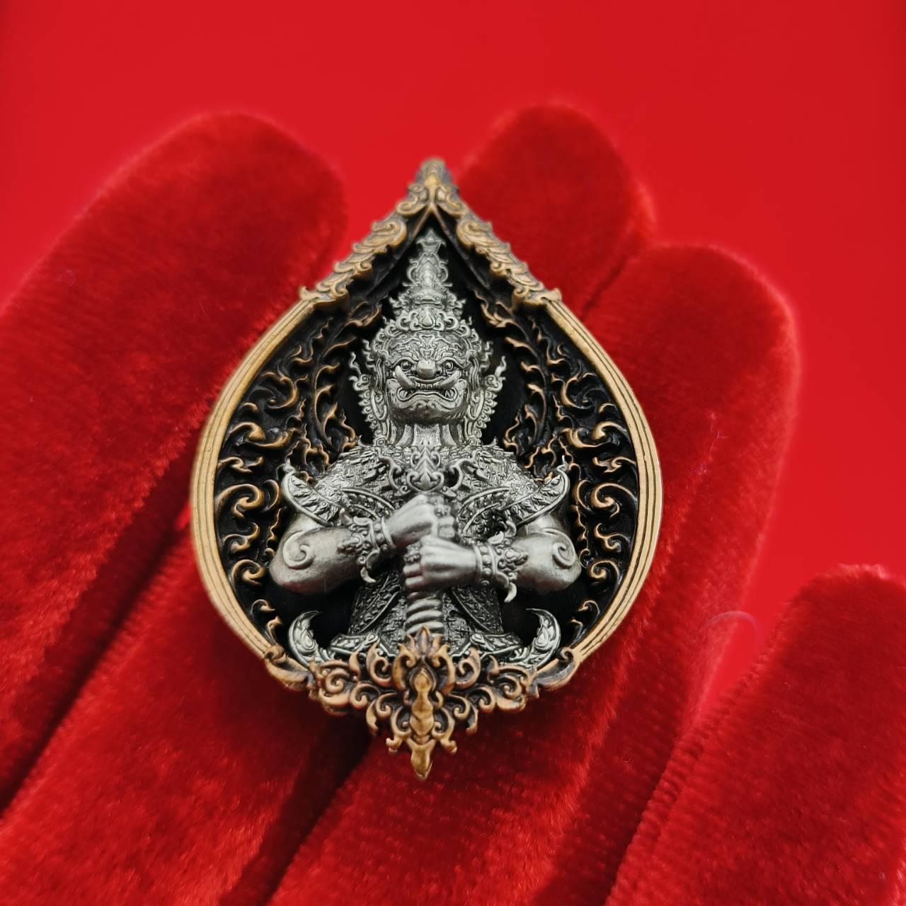 Thao Wessuwan amulet for wealth crafted with intricate details and ornate design, perfect for prosperity