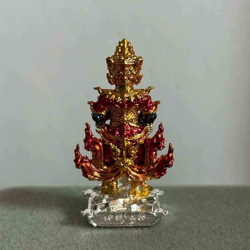 Thai Blessing Co Thao Wessuwan amulet Thailand in gold red and black for home spiritual protection