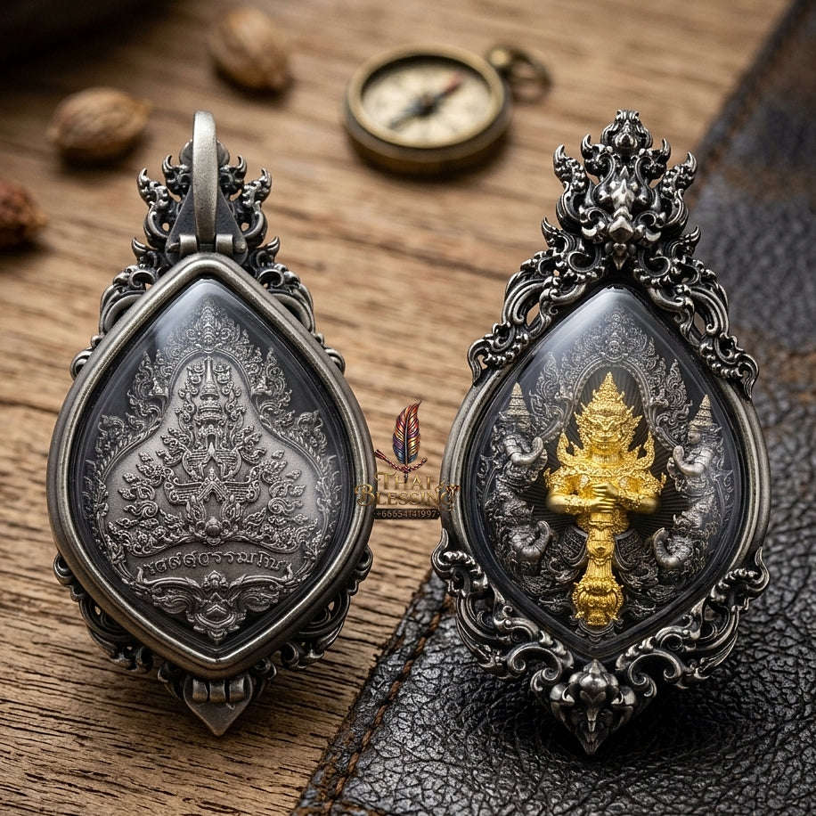Thao Wessuwan Pendant Thai Amulet Protection talisman good luck charm spiritual jewelry Thai Blessing Co By RURUECHA