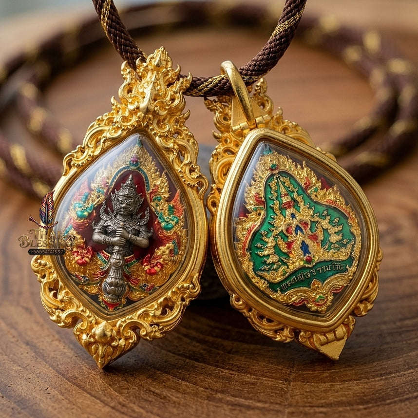 Thao Wessuwan Pendant Thai Amulet Protection talisman good luck charm spiritual jewelry Thai Blessing Co By RURUECHA