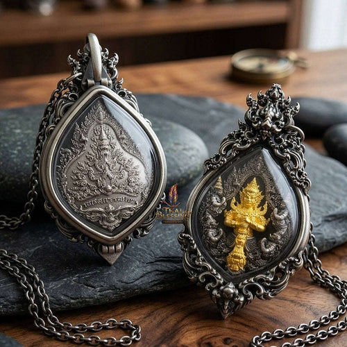 Thao Wessuwan Pendant Thai Amulet Protection talisman good luck charm spiritual jewelry Thai Blessing Co By RURUECHA