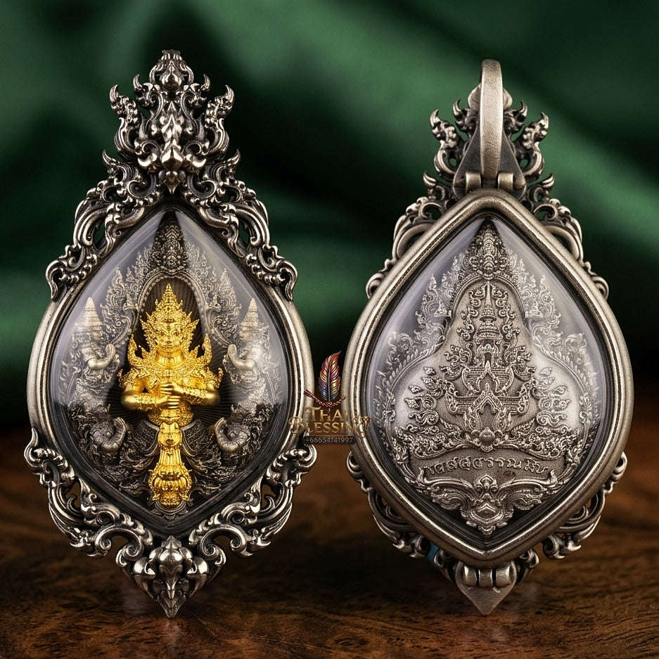 Thao Wessuwan Pendant Thai Amulet Protection talisman good luck charm spiritual jewelry Thai Blessing Co By RURUECHA