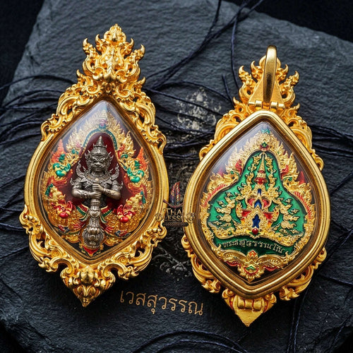 Thao Wessuwan Pendant Thai Amulet Protection talisman good luck charm spiritual jewelry Thai Blessing Co By RURUECHA