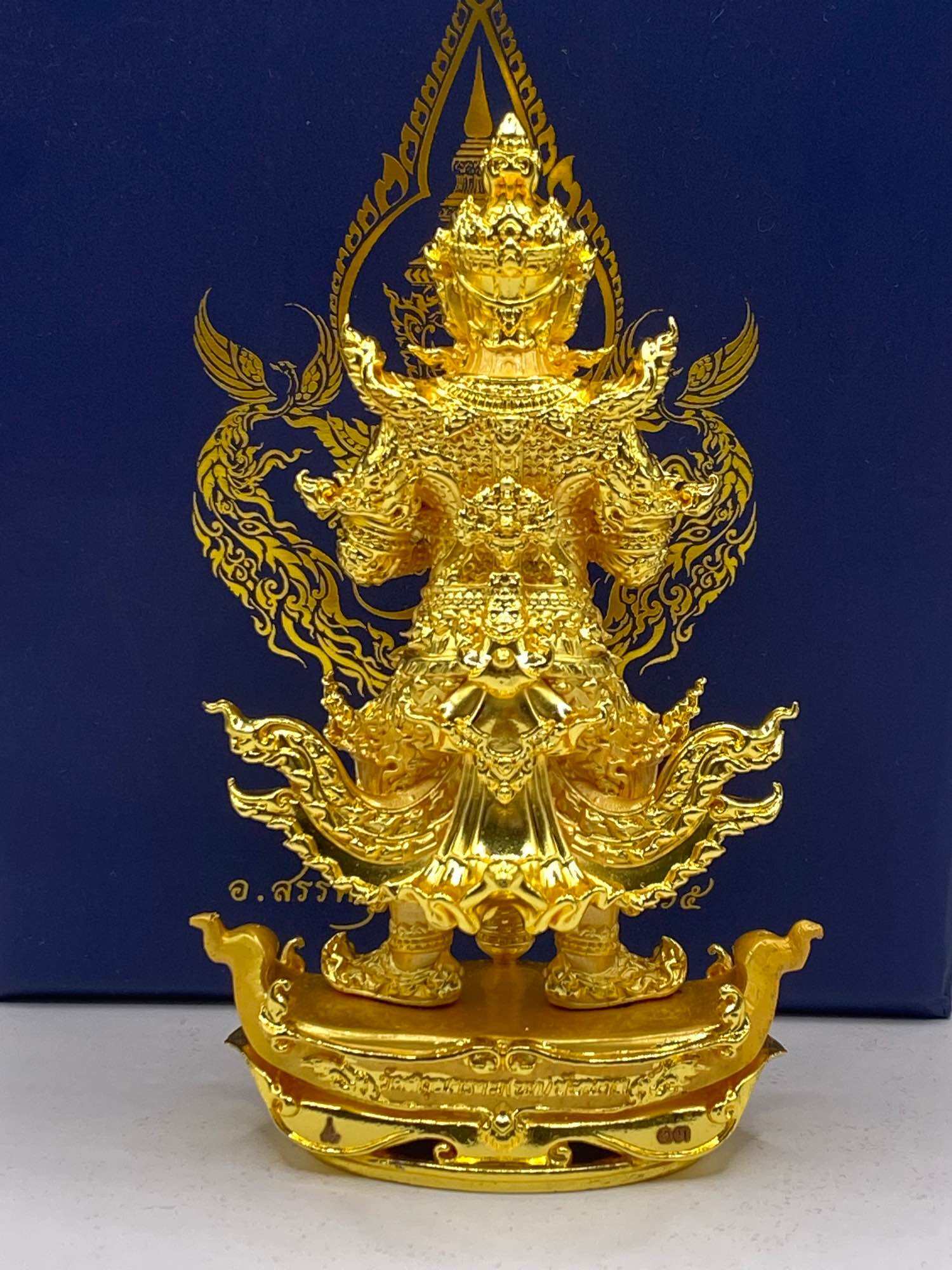 Thao Wessuwan statue in gold finish, an exquisite home decor piece for collectors and Thai art enthusiasts