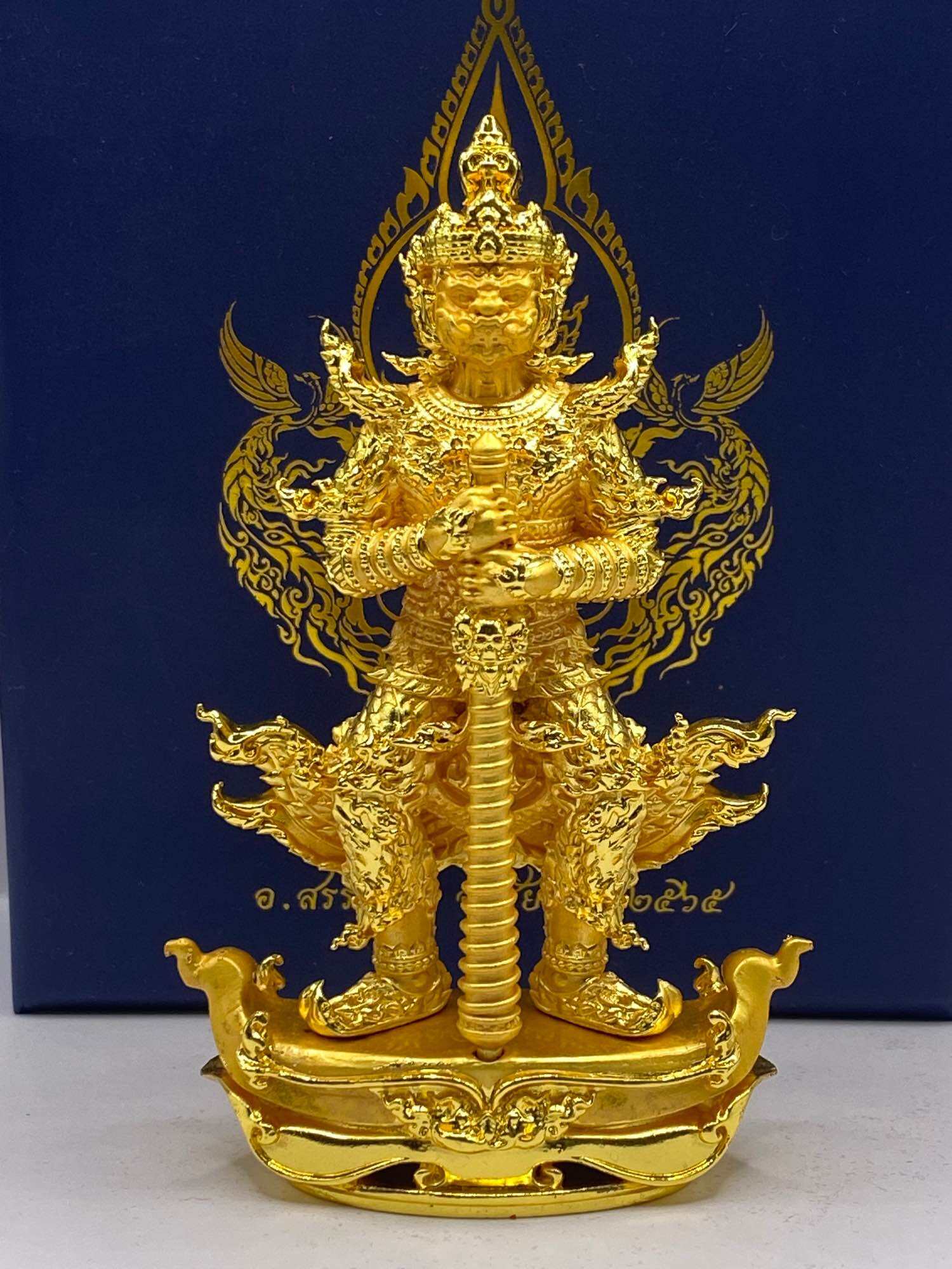 Thao Wessuwan statue in gold color, detailed design, perfect for home decoration and collectible enthusiasts