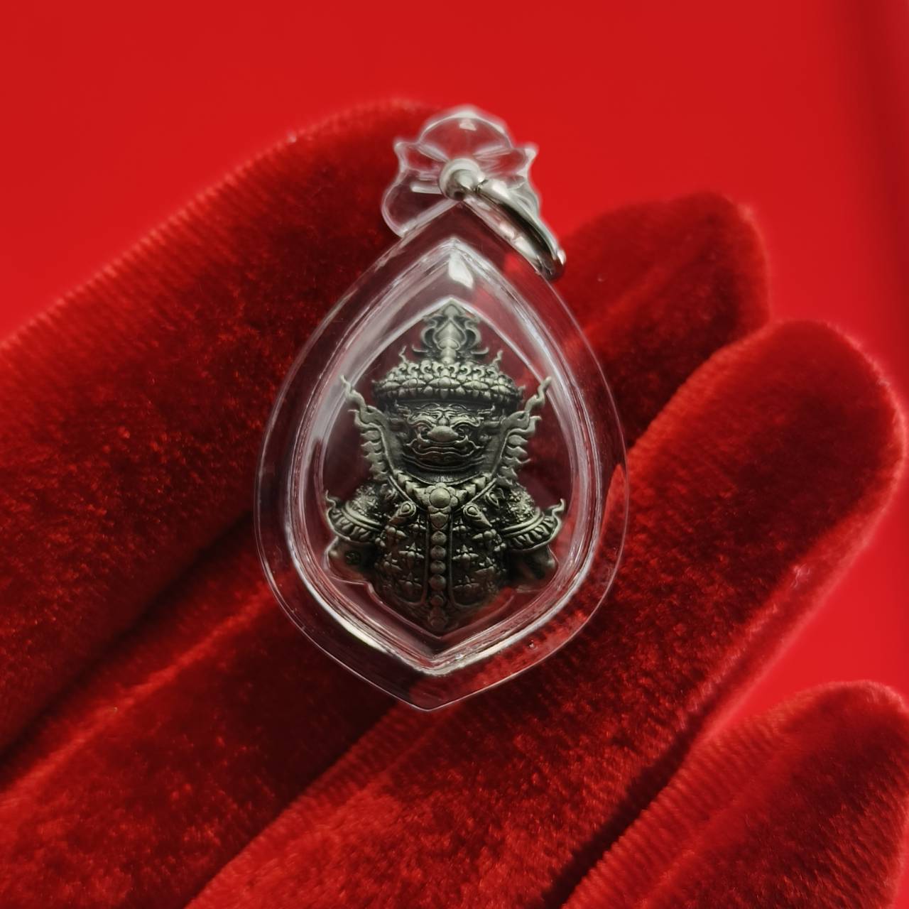 Thao Wessuwanno amulet in a protective casing, ideal for enhancing spiritual connection and home decoration