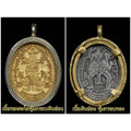Thao Wetsuwan Amulet – Million Spells Gold Talai with Silver Frame | Blessed for Wealth, Power, and Protection | 2566 Edition