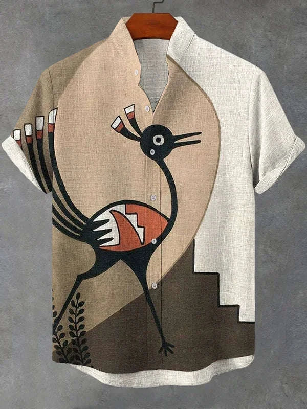 🌍 The Ancestral Ethno-Street Masterpiece: Premium Men's Vintage African Tribal Shirt – High-Definition Ethnic Graphic Print, Ultra-Breathable Lightweight Fabric, and Sophisticated Retro Holiday Silhouette BDS423