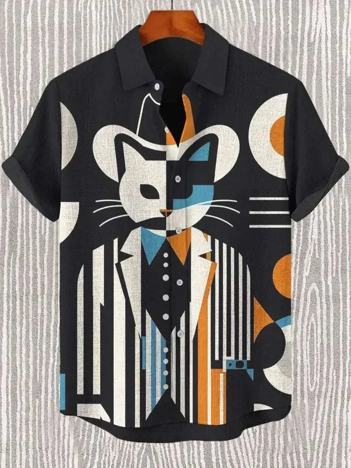 🌍 The Ancestral Ethno-Street Masterpiece: Premium Men's Vintage African Tribal Shirt – High-Definition Ethnic Graphic Print, Ultra-Breathable Lightweight Fabric, and Sophisticated Retro Holiday Silhouette BDS434