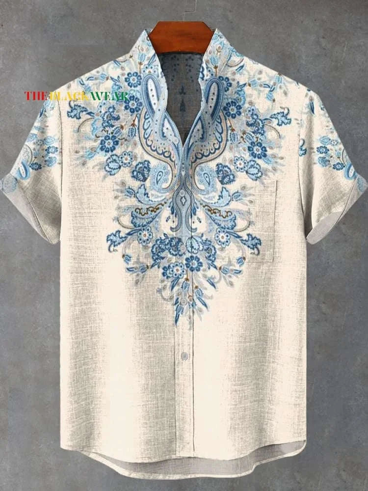 🌍 The Ancestral Modesty Heritage Edition: Premium Men’s Retro African Tribal Totem Shirt – High-Definition Digital Print, Breathable Organic Cotton-Linen Blend, and Sophisticated Modest Street-Trend Silhouette