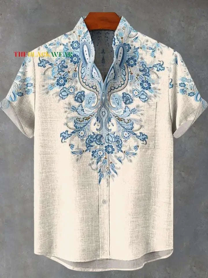 🌍 The Ancestral Modesty Heritage Edition: Premium Men’s Retro African Tribal Totem Shirt – High-Definition Digital Print, Breathable Organic Cotton-Linen Blend, and Sophisticated Modest Street-Trend Silhouette