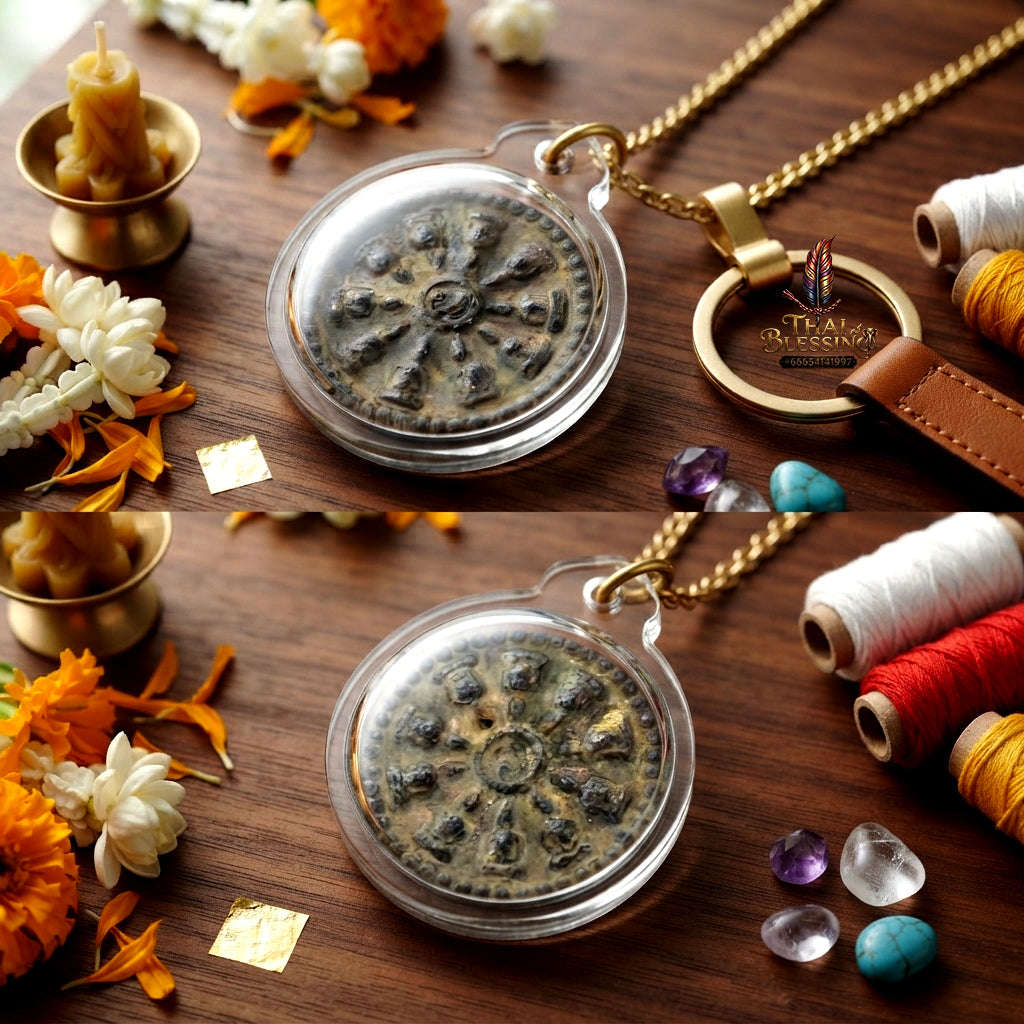 ✨ [The Ancient Circle of Endless Prosperity] Sacred "Phra Ngop Nam Aoi" (Circular Buddha Array) – Master-Blessed by Luang Pu Rue-Si Narot, Wat Phra Non (2015) Thai Blessing Co By RURUECHA