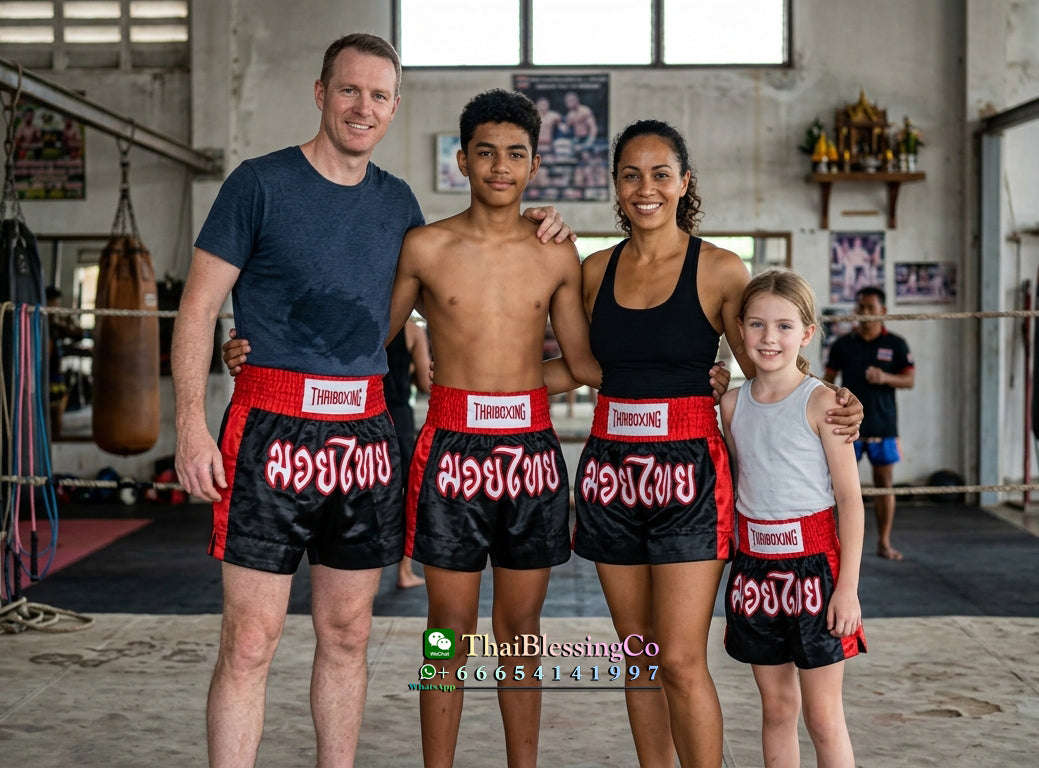 🥊The Apex Striker: Premium Side-Striped Muay Thai Shorts – Authentic Kanok Embroidered Satin Trunks, Quick-Dry Double-Layered Export Grade for Adults and Kids (ฺBlack Muay Thai shorts)