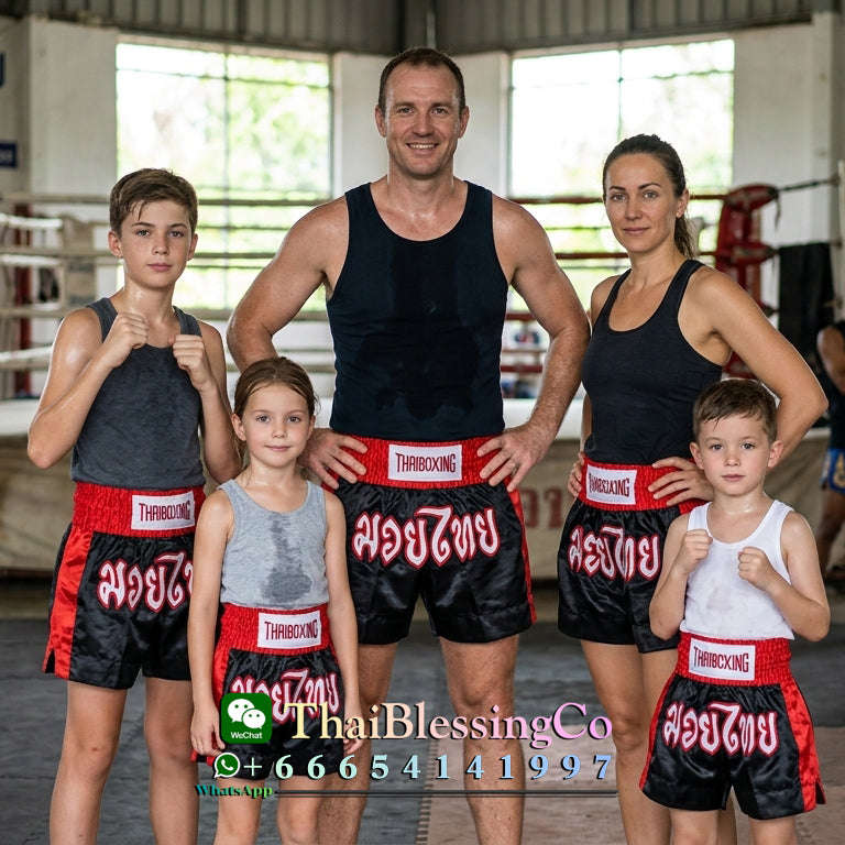 🥊The Apex Striker: Premium Side-Striped Muay Thai Shorts – Authentic Kanok Embroidered Satin Trunks, Quick-Dry Double-Layered Export Grade for Adults and Kids (ฺBlack Muay Thai shorts)
