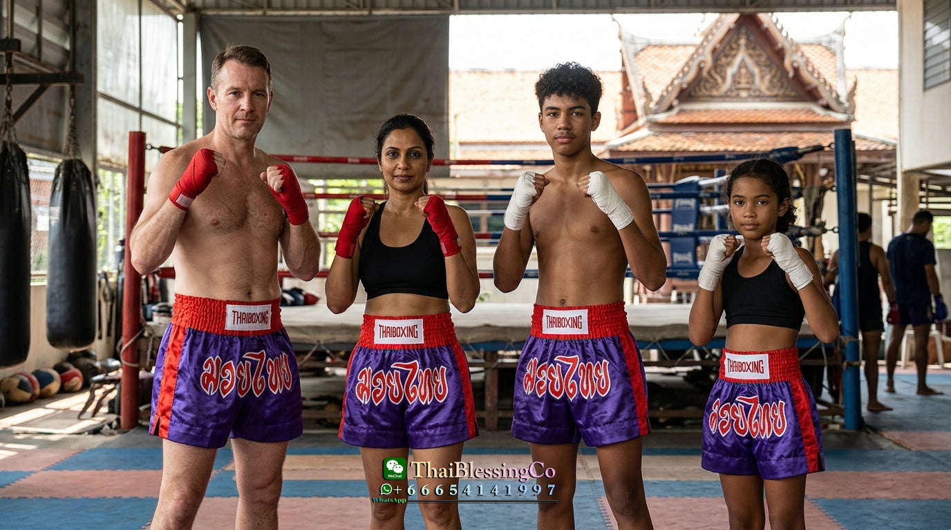 🥊The Apex Striker: Premium Side-Striped Muay Thai Shorts – Authentic Kanok Embroidered Satin Trunks, Quick-Dry Double-Layered Export Grade for Adults and Kids (Purple Muay Thai shorts)