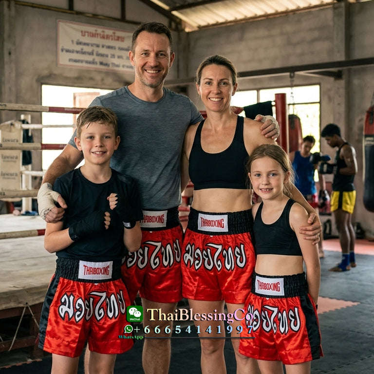 🥊The Apex Striker: Premium Side-Striped Muay Thai Shorts – Authentic Kanok Embroidered Satin Trunks, Quick-Dry Double-Layered Export Grade for Adults and Kids (Red Muay Thai shorts)