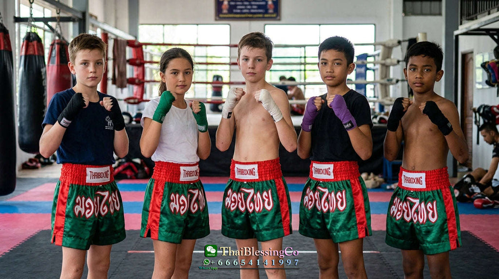 🥊The Apex Striker: Premium Side-Striped Muay Thai Shorts – Authentic Kanok Embroidered Satin Trunks, Quick-Dry Double-Layered Export Grade for Adults and Kids