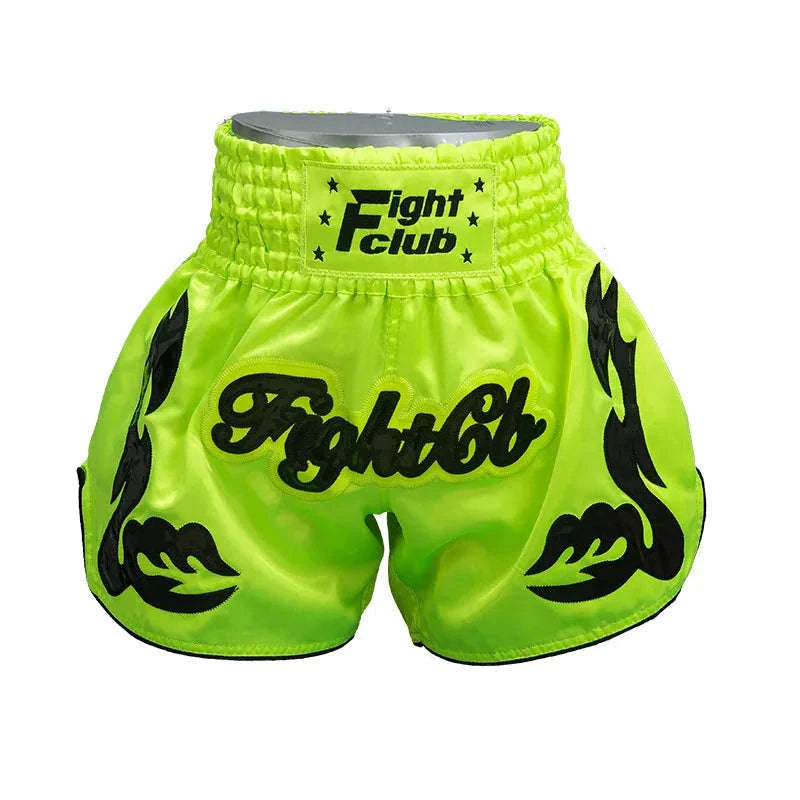 🥊The Apex Warrior Muay Thai Shorts: Professional Combat Performance Trunks – High-Definition Embroidery, Breathable Satin-Polyester, Custom Name/Logo Support, and Traditional Wide-Waistband Fit for Men, Women, and Kids 6 Muaythai Shorts