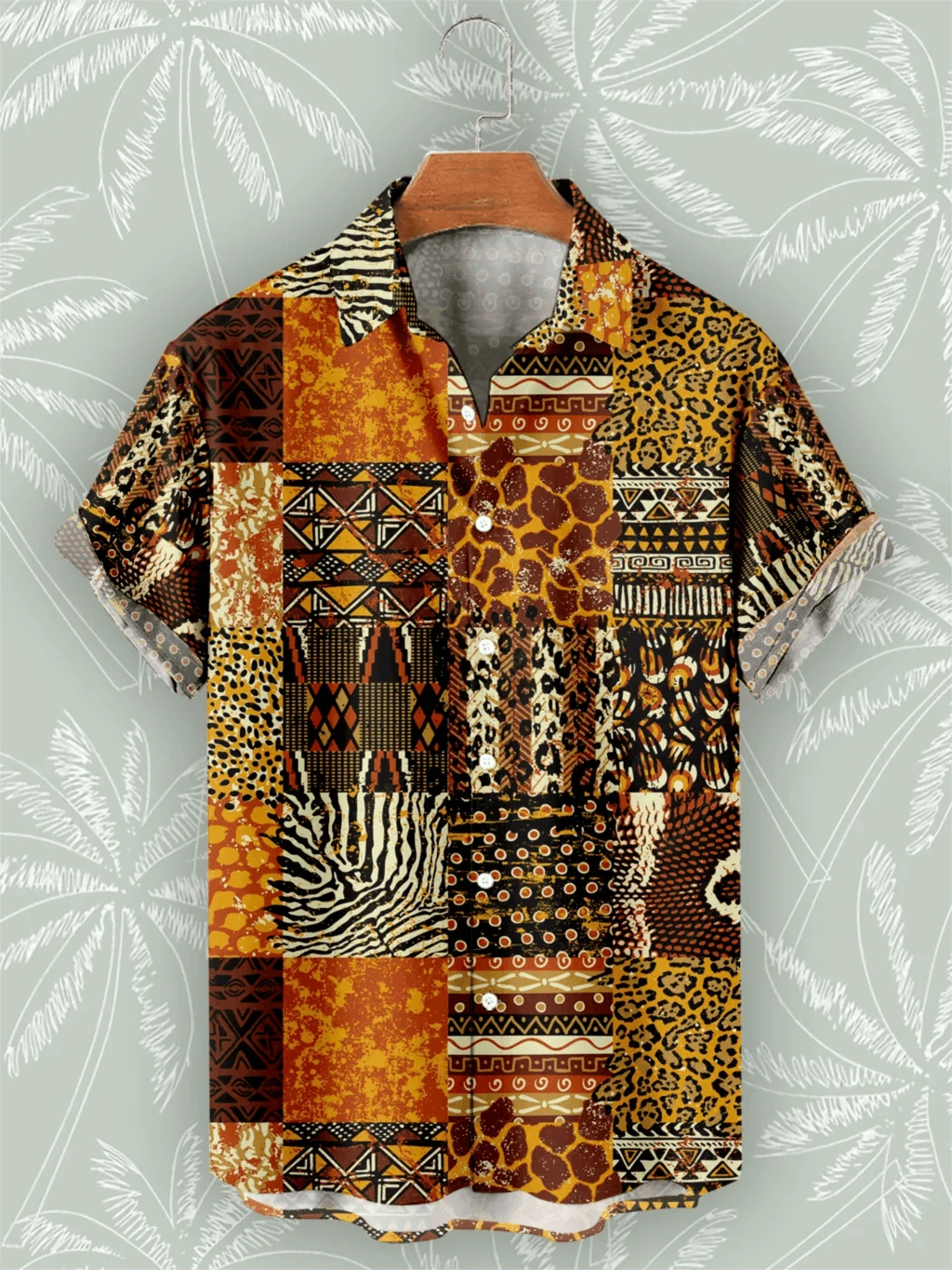 🌍 The Bohemian African Tribe 3D Masterpiece: Premium Men's Retro Short-Sleeve Shirt – High-Definition Tribal Graphic Print, Breathable Summer Beach Fabric, and Sophisticated Oversized Social Silhouette