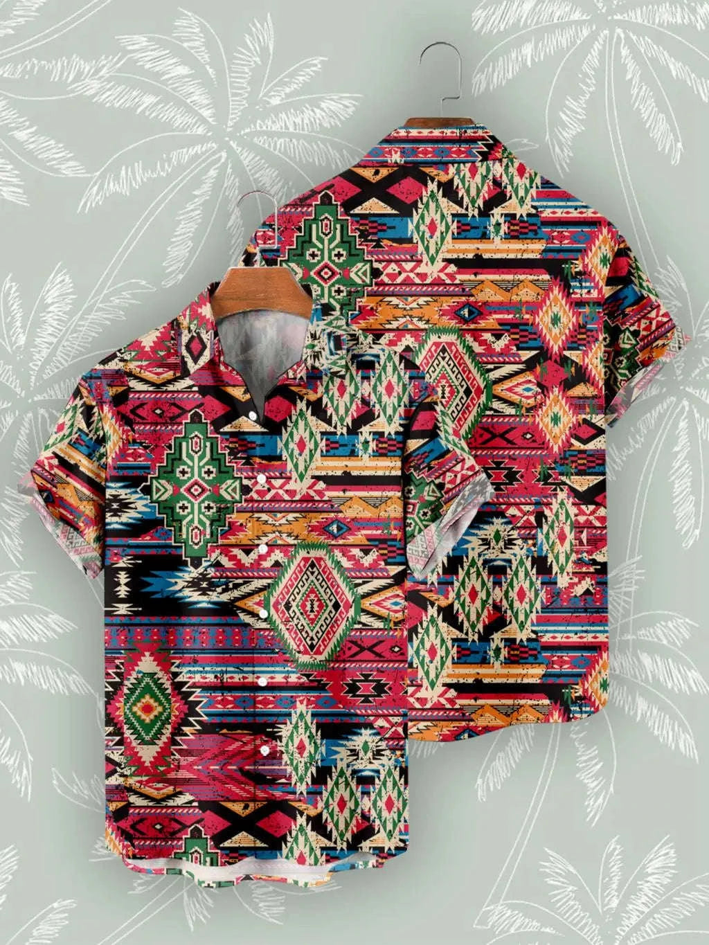 🌍 The Bohemian African Tribe 3D Masterpiece: Premium Men's Retro Short-Sleeve Shirt – High-Definition Tribal Graphic Print, Breathable Summer Beach Fabric, and Sophisticated Oversized Social Silhouette