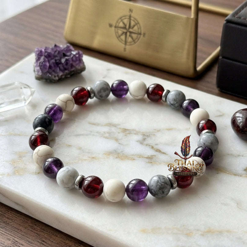🌿 The "Boho Serenity" Natural Stone Bracelet: Anti-Anxiety & Mental Balance Earth Beads