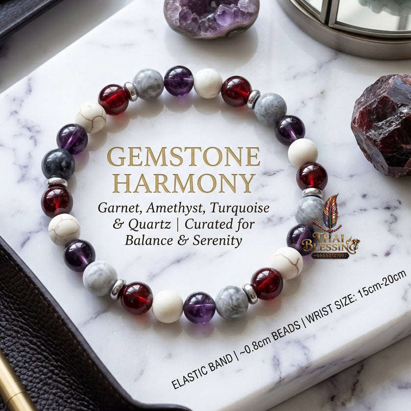 🌿 The "Boho Serenity" Natural Stone Bracelet: Anti-Anxiety & Mental Balance Earth Beads