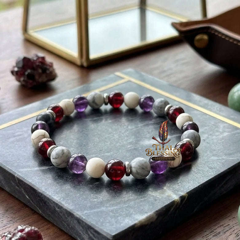 🌿 The "Boho Serenity" Natural Stone Bracelet: Anti-Anxiety & Mental Balance Earth Beads