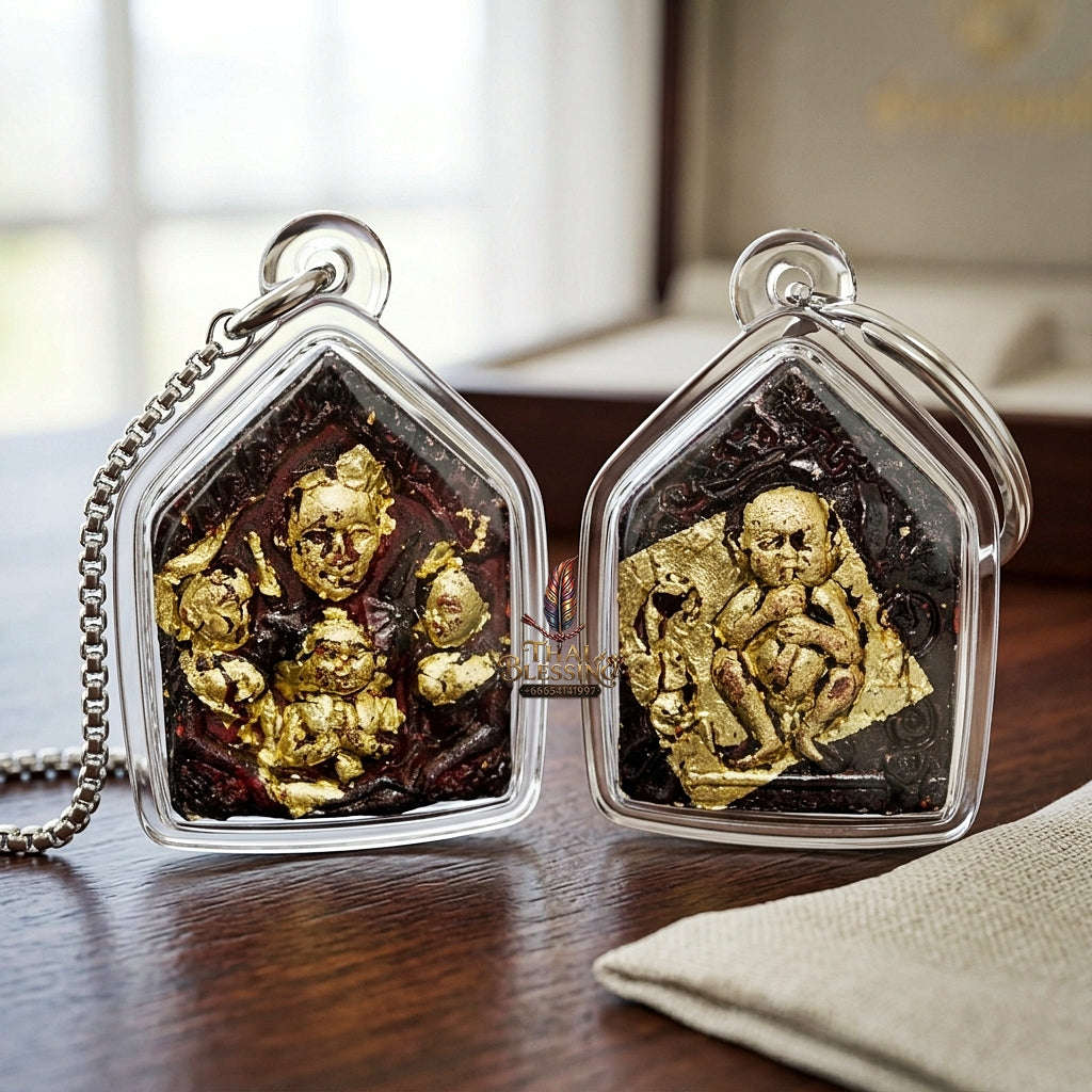 💥 THE BURIRAM FOREST-SANCTUARY MASTERPIECE OF GOLD-COVERED PHRAI-KUMAR SEDUCTION & WEALTH: THE LUANG PHO KHONG DET KHUNPHAEN PHRAI KUMAR ROI CHAI (GOLD-FOILED CHARM HERB EDITION, BE 2560)! Thai Blessing Co By RURUECHA