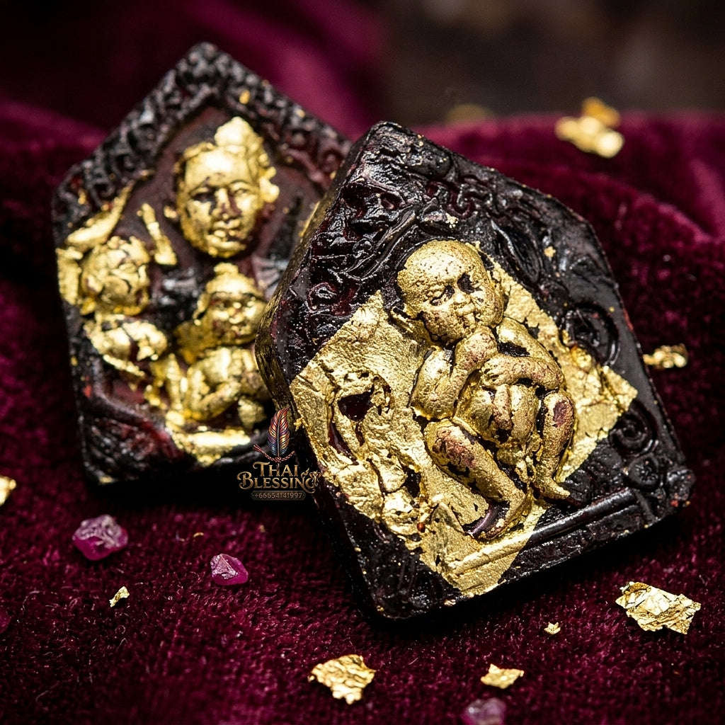💥 THE BURIRAM FOREST-SANCTUARY MASTERPIECE OF GOLD-COVERED PHRAI-KUMAR SEDUCTION & WEALTH: THE LUANG PHO KHONG DET KHUNPHAEN PHRAI KUMAR ROI CHAI (GOLD-FOILED CHARM HERB EDITION, BE 2560)! Thai Blessing Co By RURUECHA