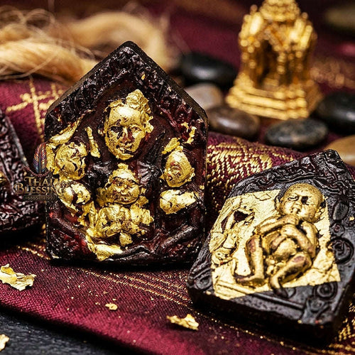 💥 THE BURIRAM FOREST-SANCTUARY MASTERPIECE OF GOLD-COVERED PHRAI-KUMAR SEDUCTION & WEALTH: THE LUANG PHO KHONG DET KHUNPHAEN PHRAI KUMAR ROI CHAI (GOLD-FOILED CHARM HERB EDITION, BE 2560)! Thai Blessing Co By RURUECHA