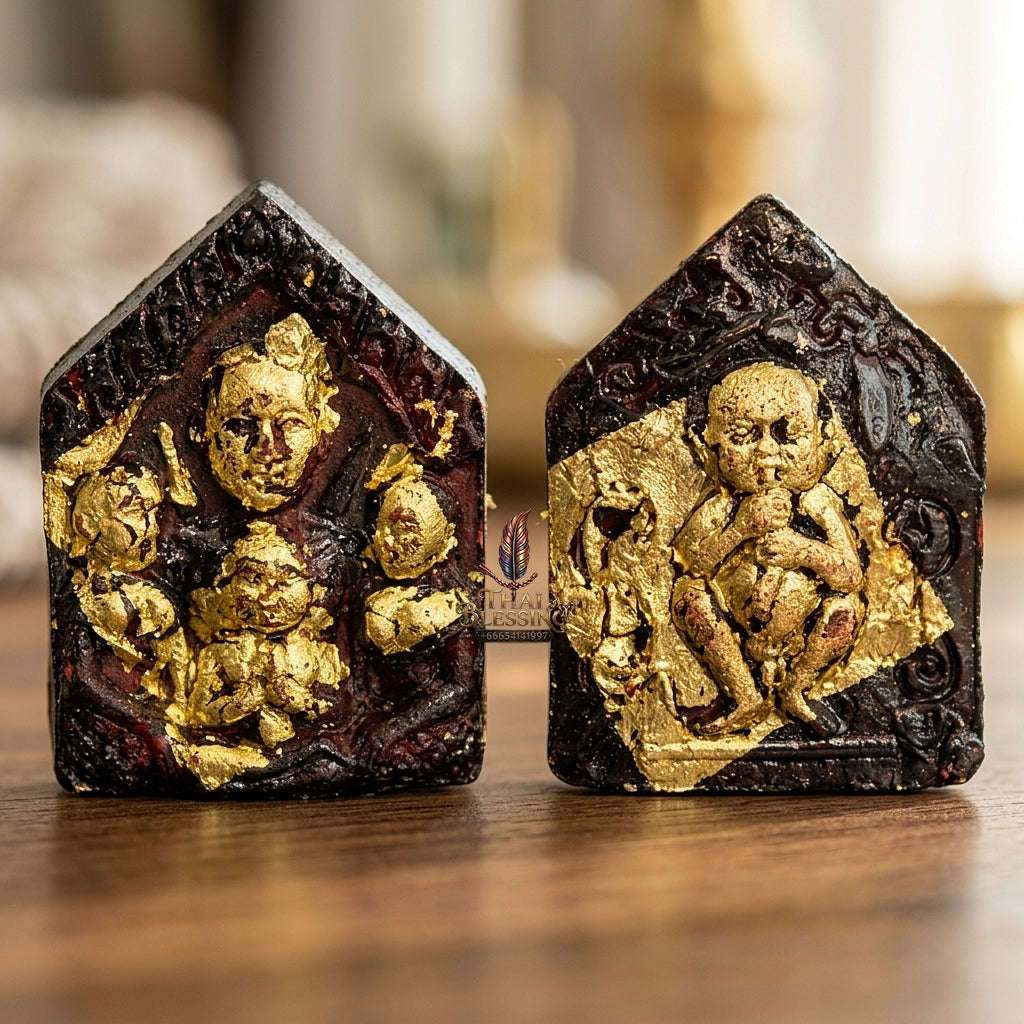 💥 THE BURIRAM FOREST-SANCTUARY MASTERPIECE OF GOLD-COVERED PHRAI-KUMAR SEDUCTION & WEALTH: THE LUANG PHO KHONG DET KHUNPHAEN PHRAI KUMAR ROI CHAI (GOLD-FOILED CHARM HERB EDITION, BE 2560)! Thai Blessing Co By RURUECHA