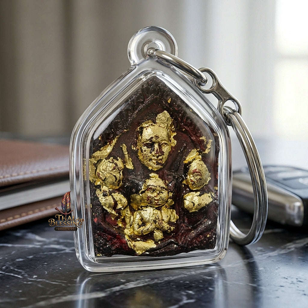 💥 THE BURIRAM FOREST-SANCTUARY MASTERPIECE OF GOLD-COVERED PHRAI-KUMAR SEDUCTION & WEALTH: THE LUANG PHO KHONG DET KHUNPHAEN PHRAI KUMAR ROI CHAI (GOLD-FOILED CHARM HERB EDITION, BE 2560)! Thai Blessing Co By RURUECHA