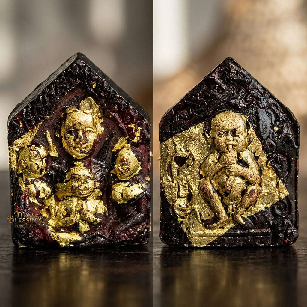 💥 THE BURIRAM FOREST-SANCTUARY MASTERPIECE OF GOLD-COVERED PHRAI-KUMAR SEDUCTION & WEALTH: THE LUANG PHO KHONG DET KHUNPHAEN PHRAI KUMAR ROI CHAI (GOLD-FOILED CHARM HERB EDITION, BE 2560)! Thai Blessing Co By RURUECHA