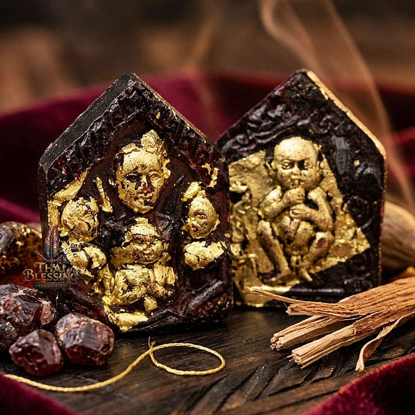 💥 THE BURIRAM FOREST-SANCTUARY MASTERPIECE OF GOLD-COVERED PHRAI-KUMAR SEDUCTION & WEALTH: THE LUANG PHO KHONG DET KHUNPHAEN PHRAI KUMAR ROI CHAI (GOLD-FOILED CHARM HERB EDITION, BE 2560)! Thai Blessing Co By RURUECHA