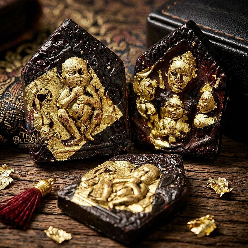 💥 THE BURIRAM FOREST-SANCTUARY MASTERPIECE OF GOLD-COVERED PHRAI-KUMAR SEDUCTION & WEALTH: THE LUANG PHO KHONG DET KHUNPHAEN PHRAI KUMAR ROI CHAI (GOLD-FOILED CHARM HERB EDITION, BE 2560)! Thai Blessing Co By RURUECHA