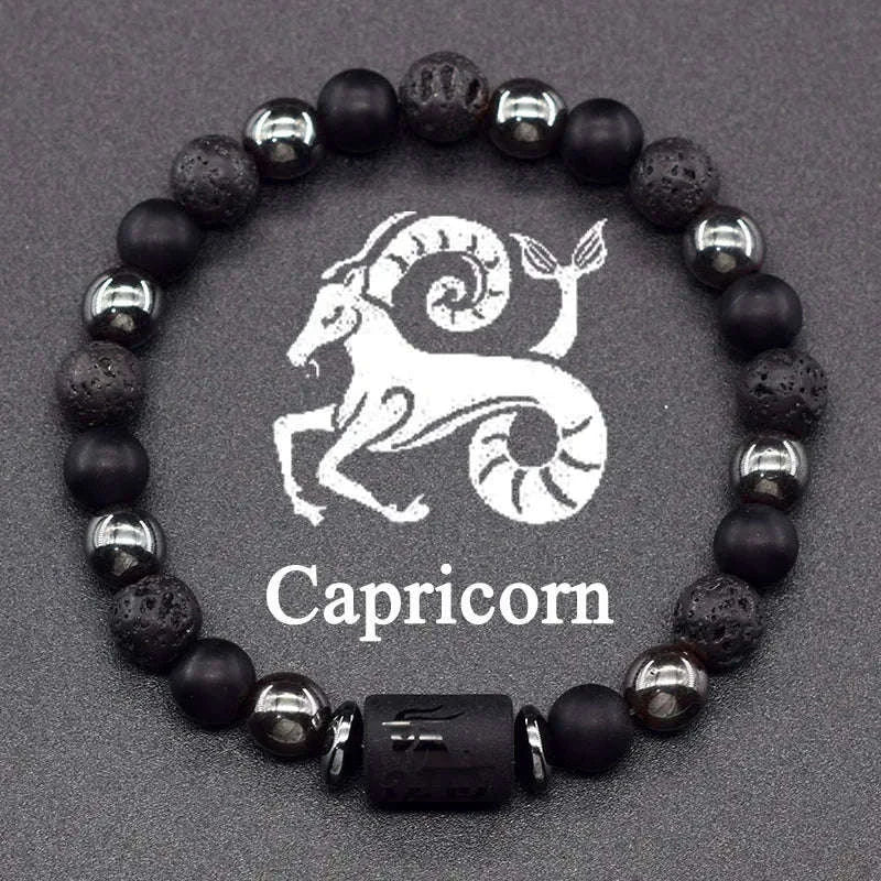 🌌 The "Celestial Identity" 12 Constellation Bracelet: Zodiac Charm & Personality Talisman (Unisex) 9 Capricorn 8mm Beads