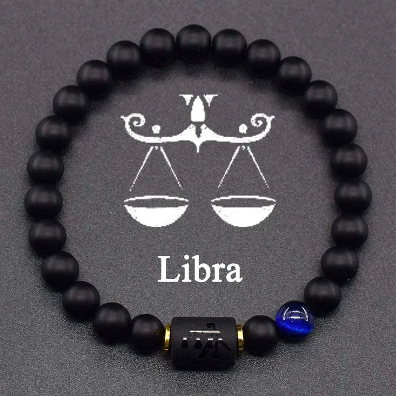 🌌 The "Celestial Identity" 12 Constellation Bracelet: Zodiac Charm & Personality Talisman (Unisex) 38 Libra 8mm Beads