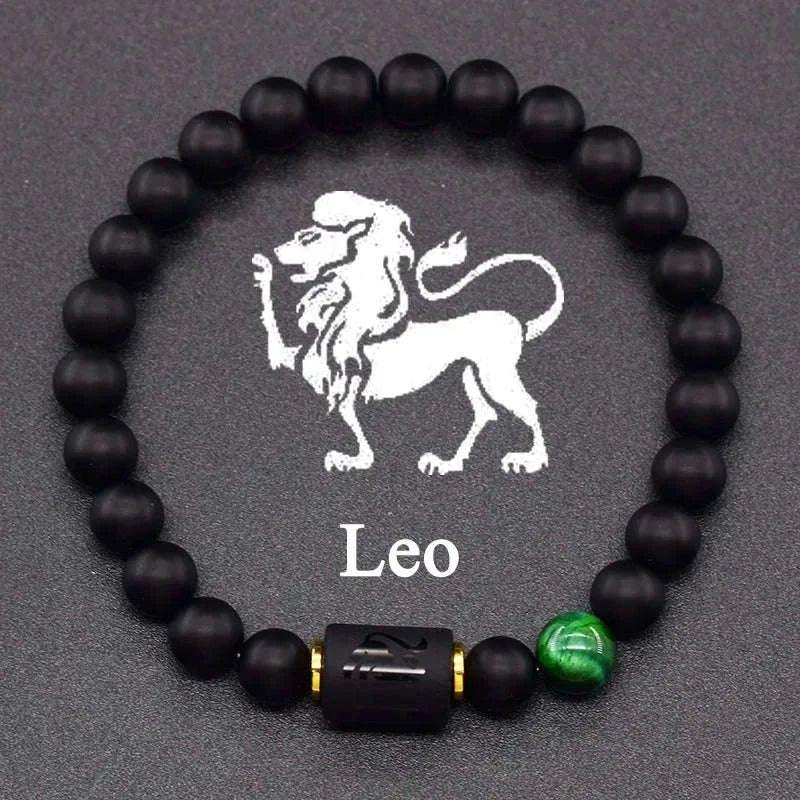 🌌 The "Celestial Identity" 12 Constellation Bracelet: Zodiac Charm & Personality Talisman (Unisex) 31 Leo 8mm Beads