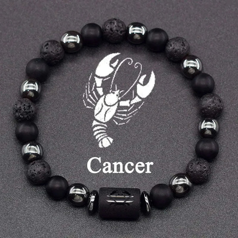 🌌 The "Celestial Identity" 12 Constellation Bracelet: Zodiac Charm & Personality Talisman (Unisex) 12 Cancer 8mm Beads